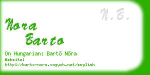 nora barto business card