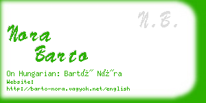 nora barto business card